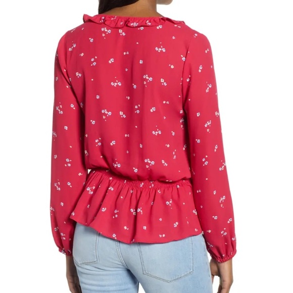 Gibson - Ruffle Detail Smock Waist Blouse - Picture 5 of 13